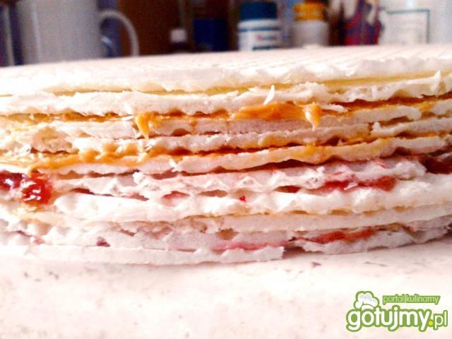 Wafle z masą krówkową i masłem Wafle z masą krówkową i masłem