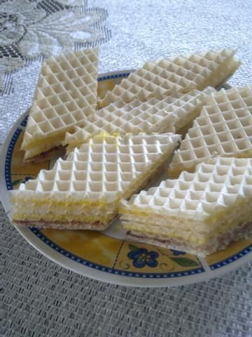 Wafle z masą śmietankową Wafle z masą śmietankową