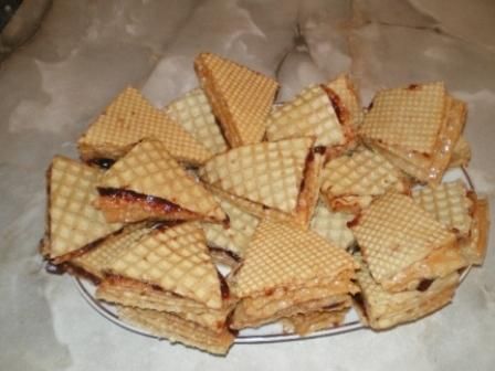 Wafle z owocową masą