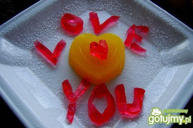 Walentynka z pomarańczowej galaretki  Walentynka z pomarańczowej galaretki