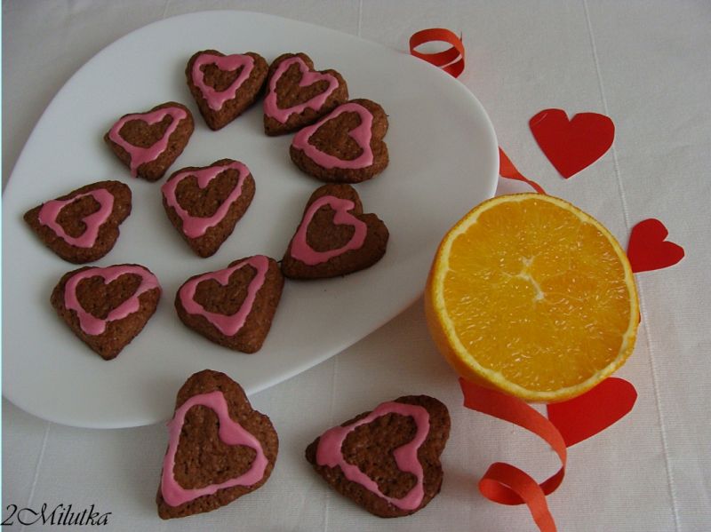 Walentynkowe ciasteczka pomarańczowe Walentynkowe ciasteczka pomarańczowe
