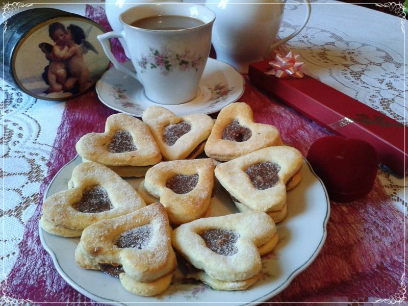 Walentynkowe ciasteczka z ptasim mleczkiem 