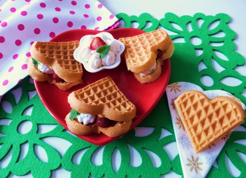 Walentynkowe gofry z mąki migdałowej