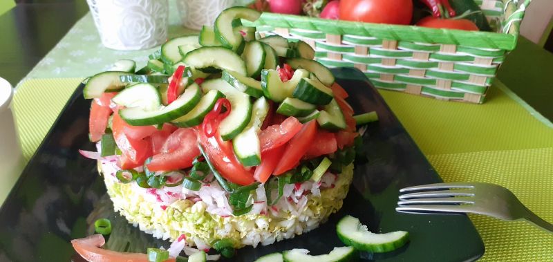 Warstwowa sałatka śniadaniowa: Warstwowa sałatka śniadaniowa: