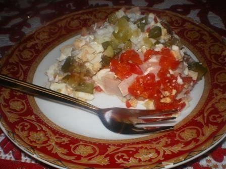 Warstwowa sałatka z ryżem