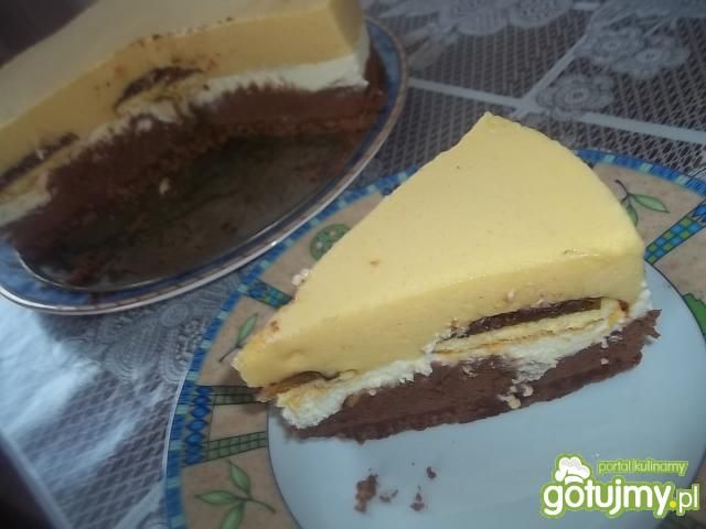 Warstwowy sernik czekoladowy na zimno Warstwowy sernik czekoladowy na zimno