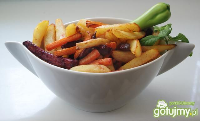 Warzywa pieczone jak frytki (do ryb)