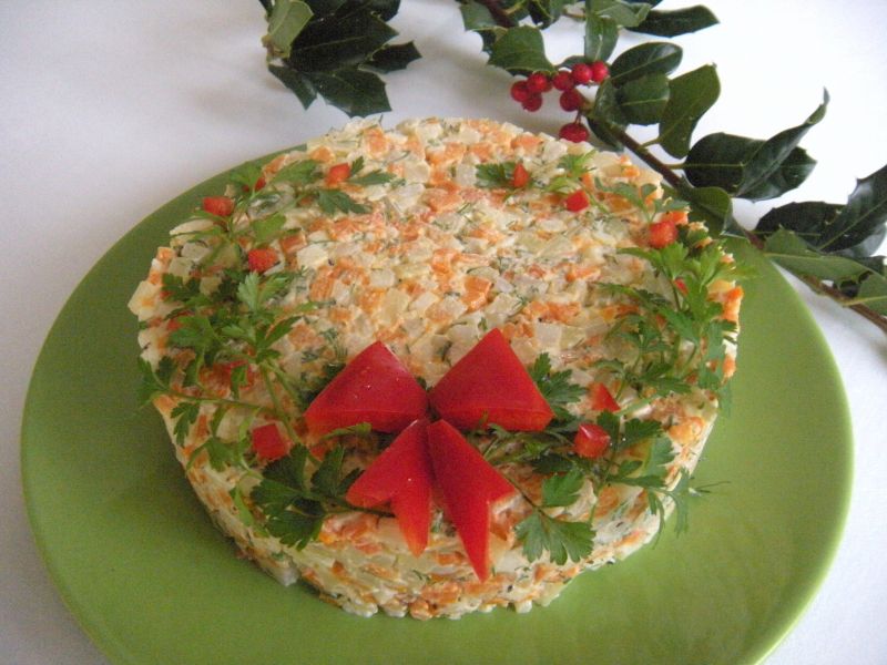 Warzywa w formie sałatki do sandacza