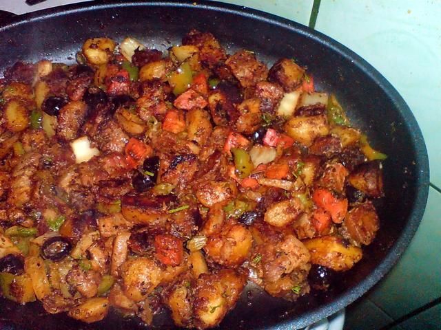 warzywa z boczkiem na patelni