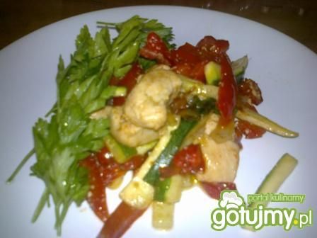 Warzywa z patelni z filetem. Warzywa z patelni z filetem.