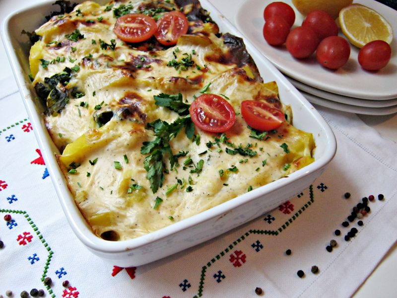 Warzywa zapiekane w kremowym sosie