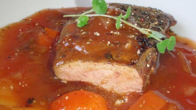 Wątróbka a'la stek w sosie słodko-kwaśny