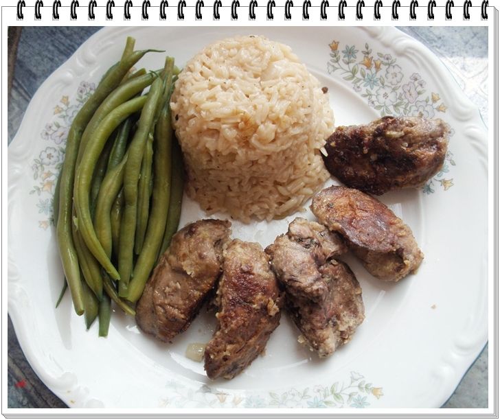 Wątróbka drobiowa smażona z ryżem wg Eli