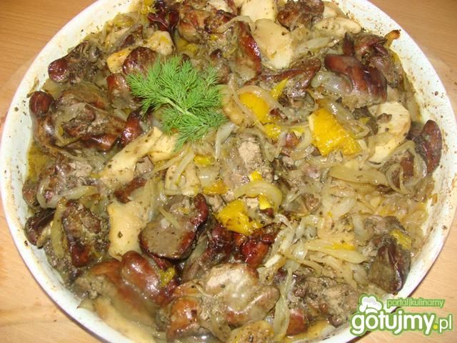 Wątróbka pieczona z pomarańczami  Wątróbka pieczona z pomarańczami