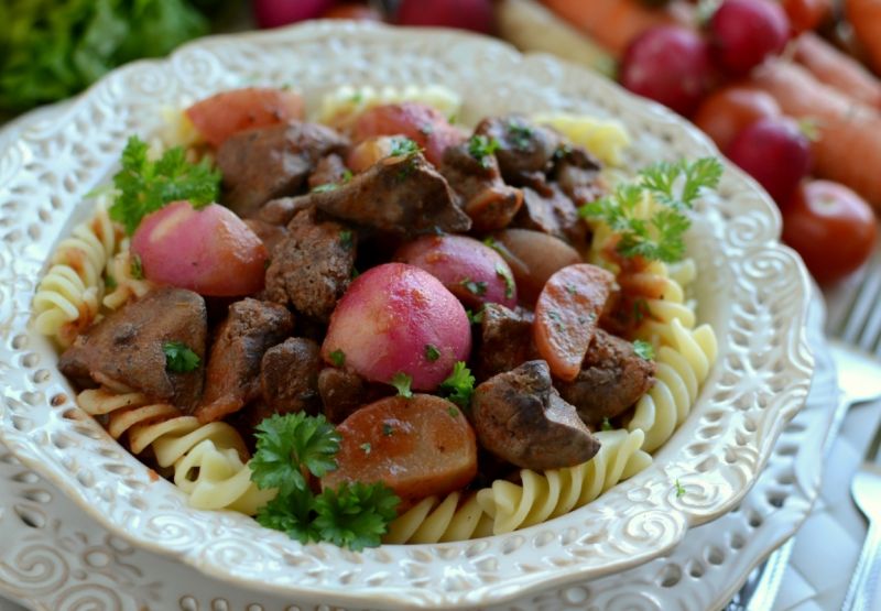 Wątróbka w sosie rzodkiewkowym