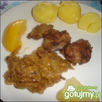 Wątróbka z cebulą w musztardzie wg taty