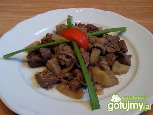 Wątróbka z jabłkiem i ananasem Wątróbka z jabłkiem i ananasem