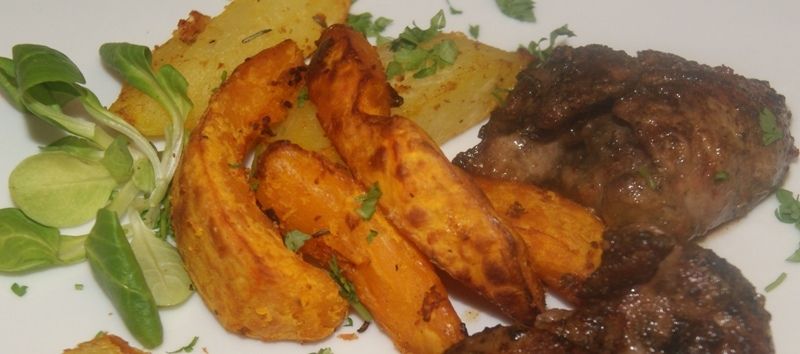 Wątróbka z pieczoną dynią