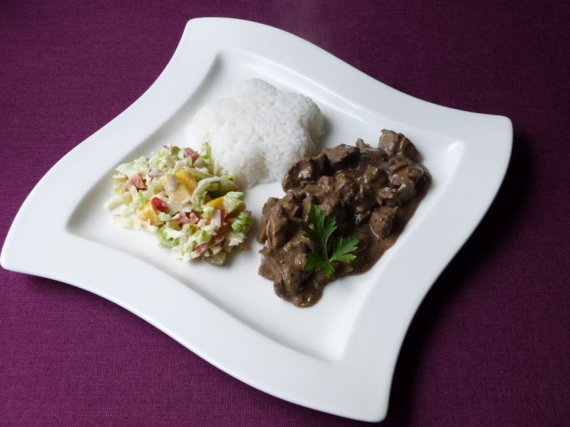 Wątróbki z kurczaka z pieczarkami Wątróbki z kurczaka z pieczarkami