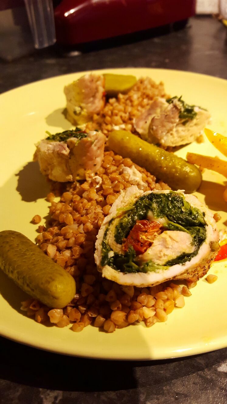 Wieprzowe roladki ze szpinakiem