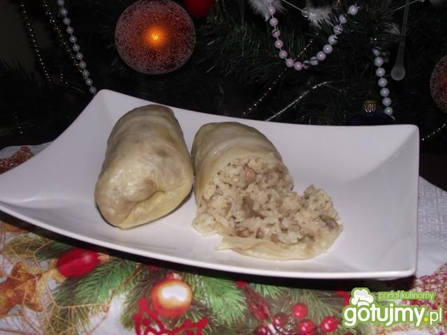 Wigilijne gołabki z pieczarkami
