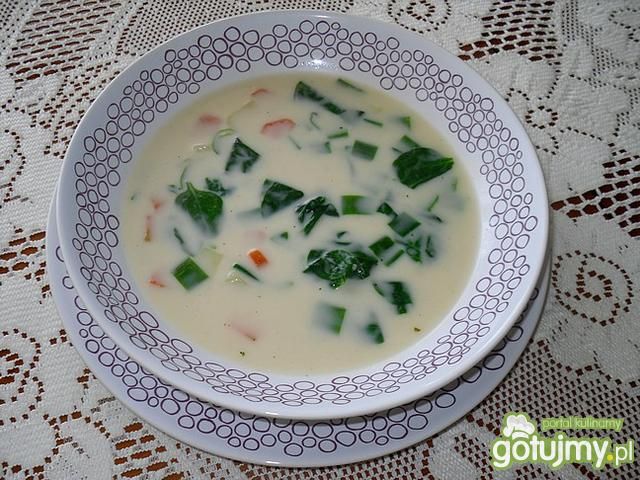Wiosenna zupa ze szpinakiem
