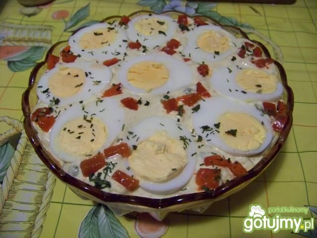 Wiosenne jajka z warzywami w majonezie;)