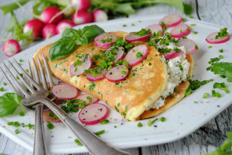 Wiosenny omlet z rzodkiewką Wiosenny omlet z rzodkiewką