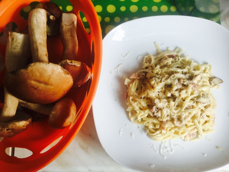 Wstążki z borowikami i boczkiem