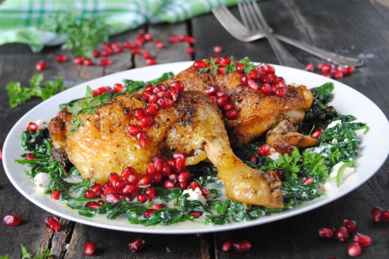 Wybuchowe udka na szpinaku