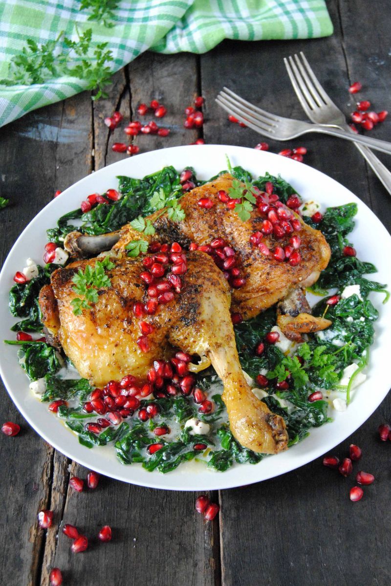 Wybuchowe udka na szpinaku