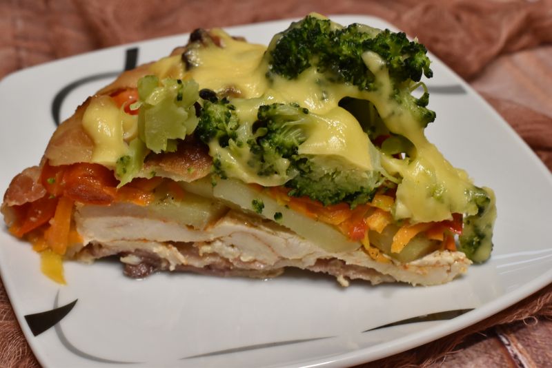 Wykwintna  mięsna babka z kurczakiem