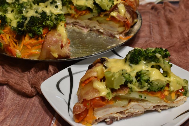 Wykwintna  mięsna babka z kurczakiem