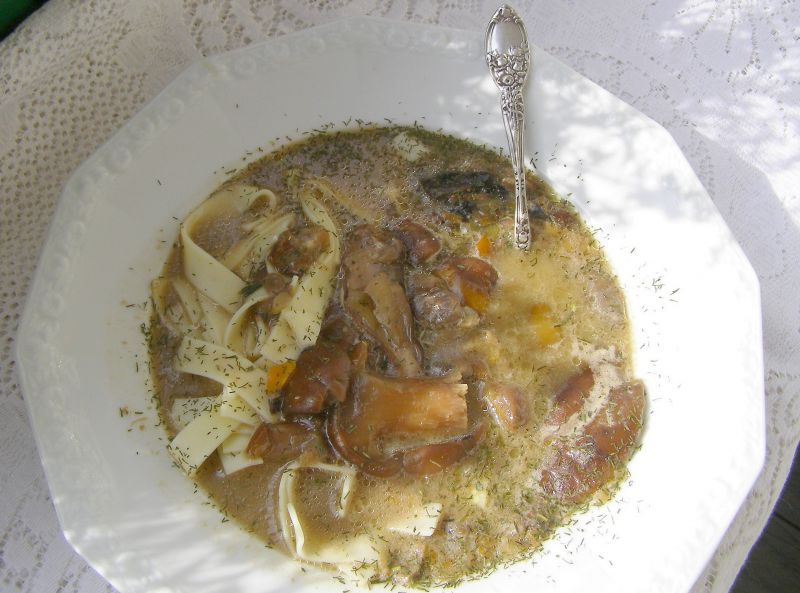 Z mrożonych grzybów pyszna zupa z makaronem