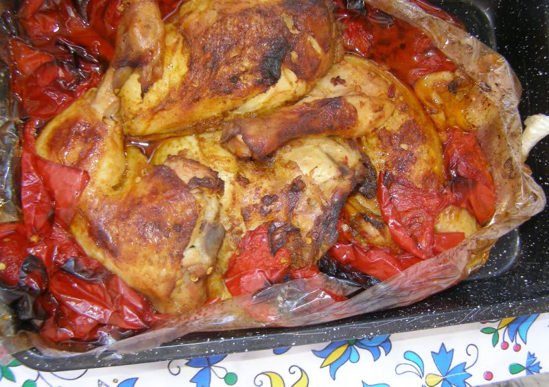 Z rękawa kurczak w papryce Z rękawa kurczak w papryce