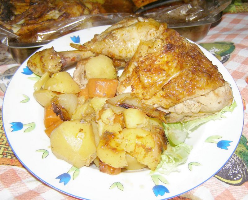 Udka z kurczaka z warzywami z rękawa