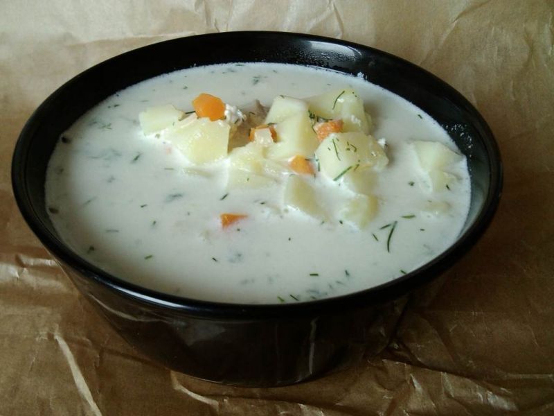 Zabielna zupa ziemniaczana z koperkiem