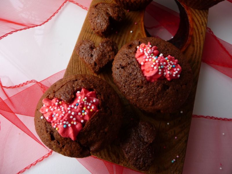 Zakochane muffinki podwójnie czekoladowe Zakochane muffinki podwójnie czekoladowe