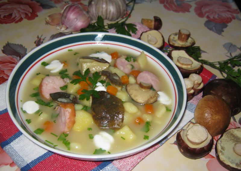 Zalewajka z grzybkami