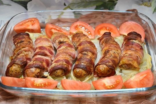 Zapiekana biała kiełbasa Zapiekana biała kiełbasa