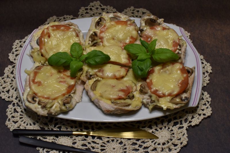 Zapiekane fileciki z pieczarkami Zapiekane fileciki z pieczarkami