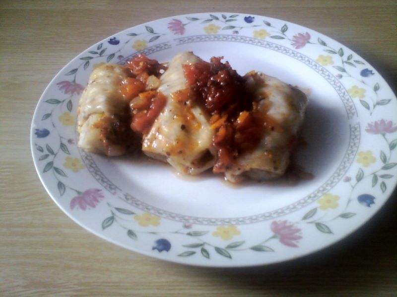 Zapiekane gołąbki z kaszą i warzywami