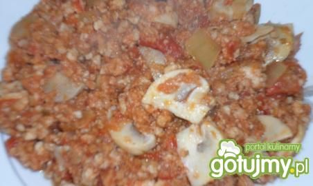 Zapiekane mięso z pomidorami i pieczarka Zapiekane mięso z pomidorami i pieczarka
