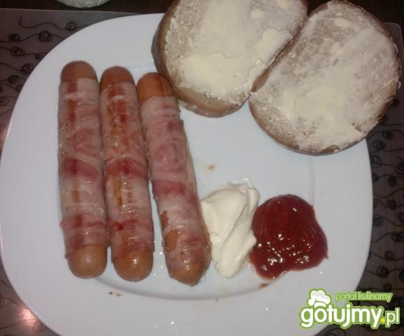Zapiekane parówki z serem i boczkiem Zapiekane parówki z serem i boczkiem