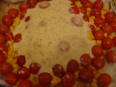 Zapiekane pomidorki z kukurydzą