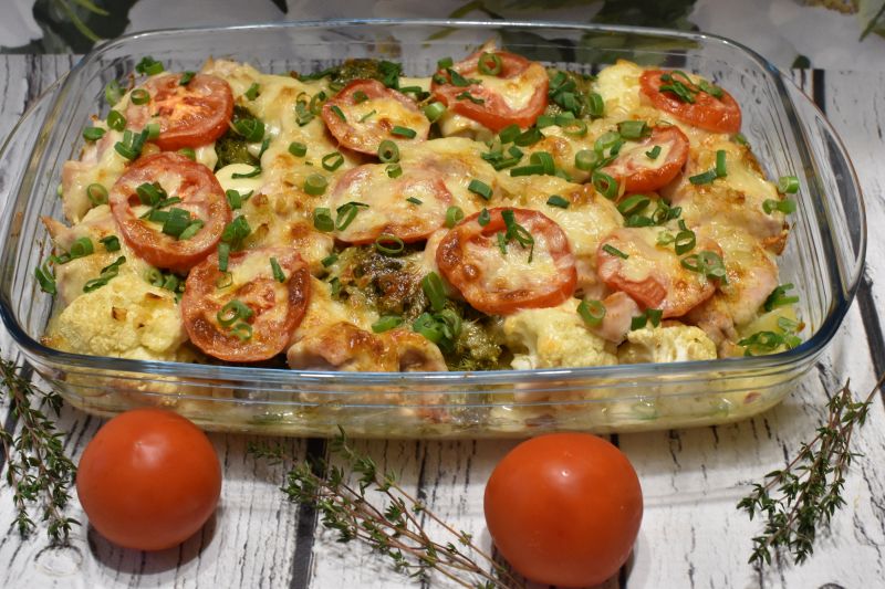 Zapiekane warzywa z kurczakiem