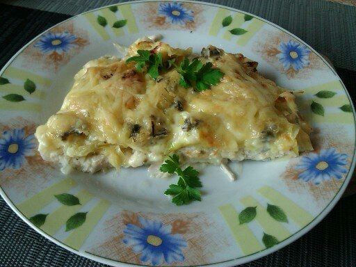 Zapiekanka drobiowa dwa sery 