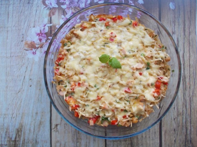 Zapiekanka makaronowa z ciecierzycą
