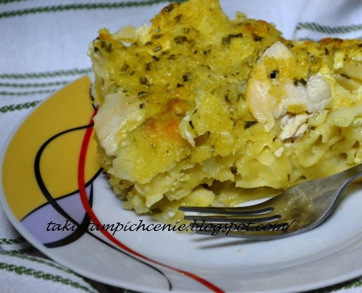 Zapiekanka makaronowa z kurczakiem 