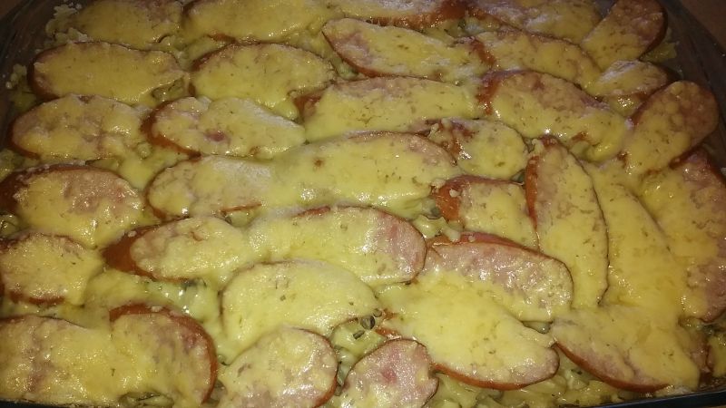 Zapiekanka makaronowa z pieczarkami Zapiekanka makaronowa z pieczarkami